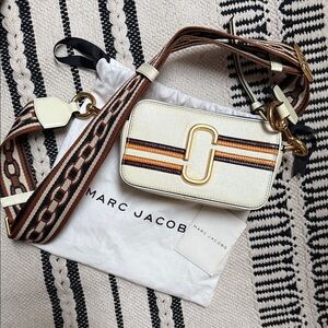 Marc Jacobs Cream and Orange Crossbody Bag